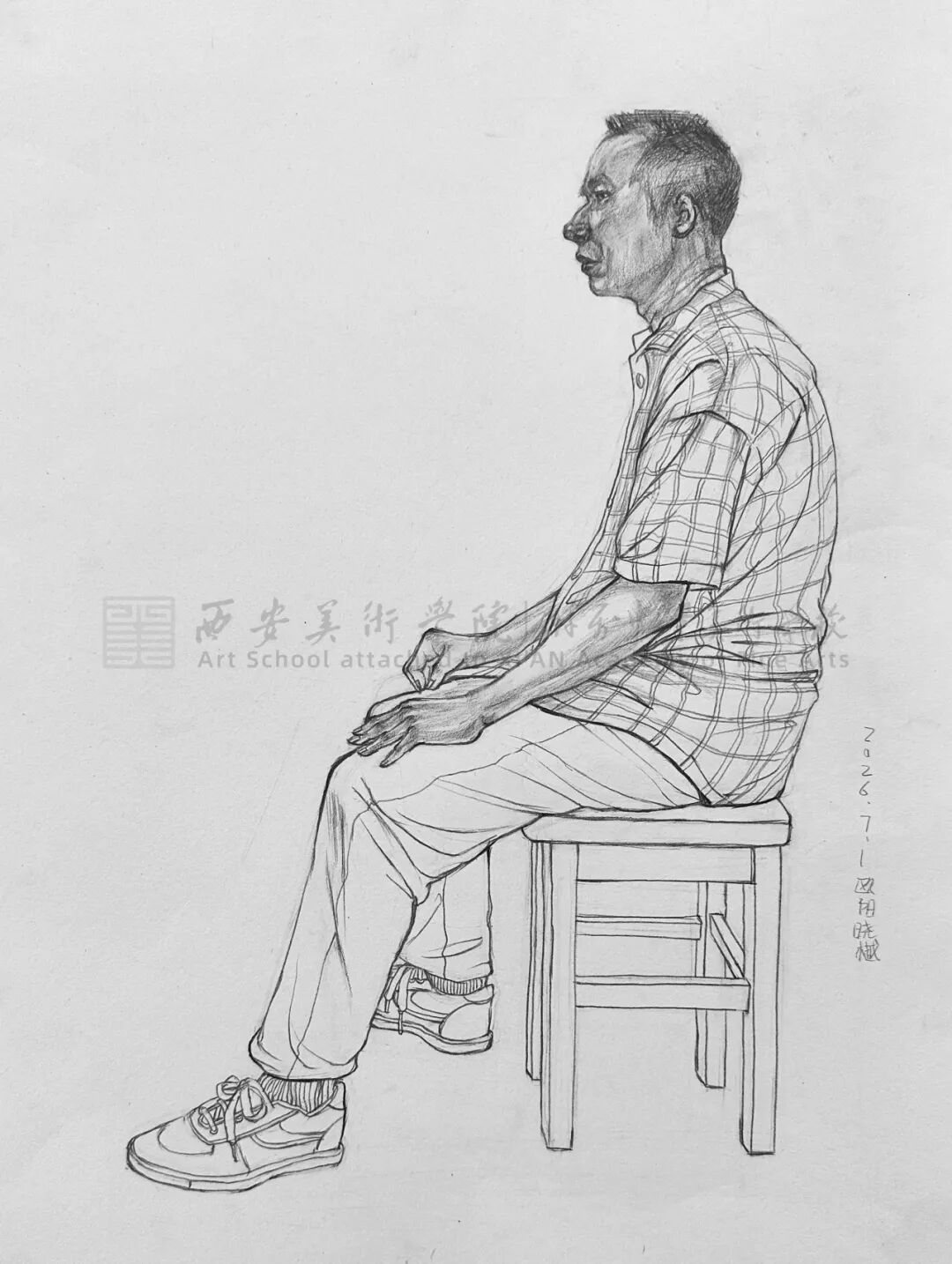 结课|西安美术学院附属中等美术学校2025级(一年级)人物慢写优秀作业选-西安美术学院附属中等美术学校